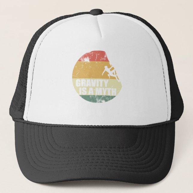 Climbing Bouldering Retro Vintage Climber Gift Trucker Hat (Front)