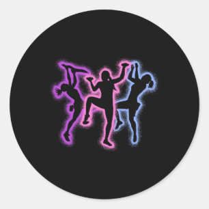 Climbing Bouldering Silhouettes Girls Women Rock C Classic Round Sticker