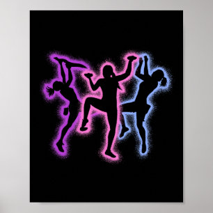 Climbing Bouldering Silhouettes Girls Women Rock C Poster