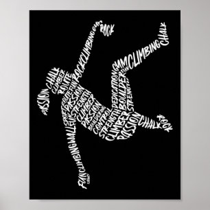 Climbing Bouldering Typography Kids Girls Women Ro Poster