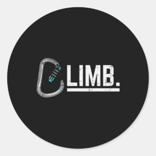 Climbing Carabiner Climb Rock Mountain Climber Men Classic Round Sticker