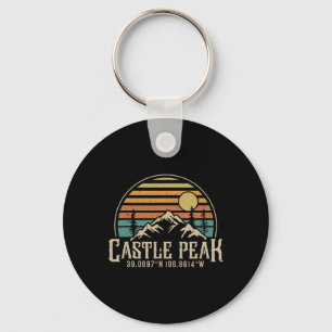 Climbing Castle Peak Colorado Hiking Mountain Cast Key Ring