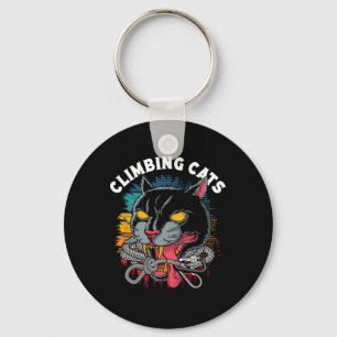 Climbing Cats Bouldering Rock Climbing Climber Key Ring