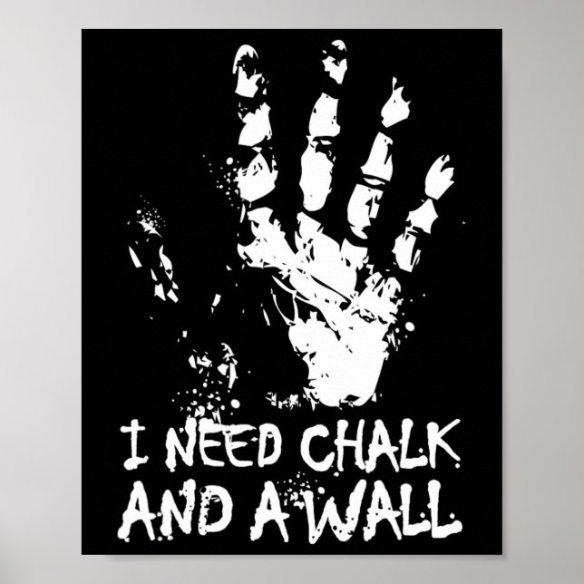 Climbing Chalk Boulder Wall Imprint Logo  Poster (Front)