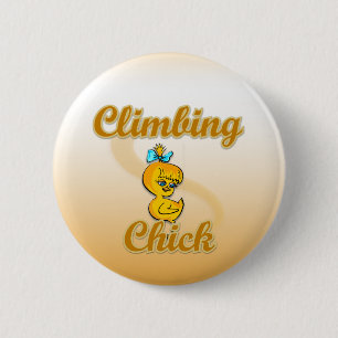 Climbing Chick 6 Cm Round Badge