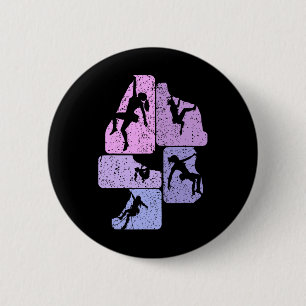 Climbing Climbing Mountaineering Bouldering Women 6 Cm Round Badge