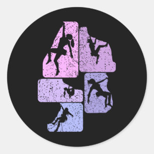Climbing Climbing Mountaineering Bouldering Women Classic Round Sticker