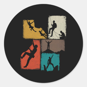 Climbing Collage Climber Men Mountaineer Youth _2 Classic Round Sticker
