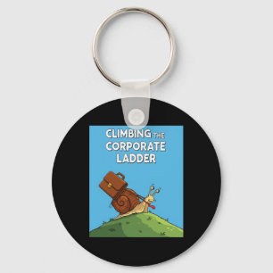Climbing Corporate Ladder Snail Funny Business Gri Key Ring