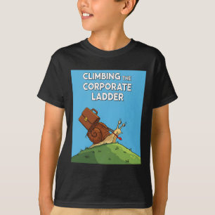 Climbing Corporate Ladder Snail Funny Business Gri T-Shirt