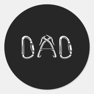 Climbing Dad Outdoor Hiking Mountaineering Mountai Classic Round Sticker
