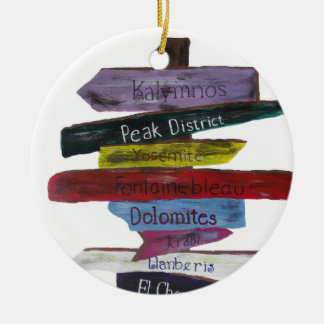 Climbing destinations Ceramic Ornament