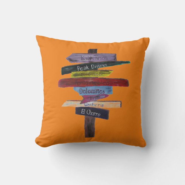 Climbing destinations cushion (Front)