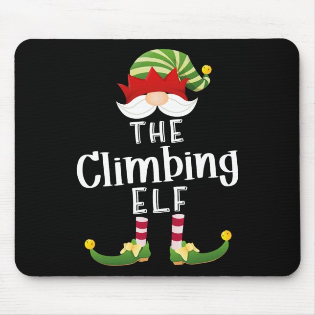Climbing Elf Group Christmas Funny Pajama Party  Mouse Mat (Front)