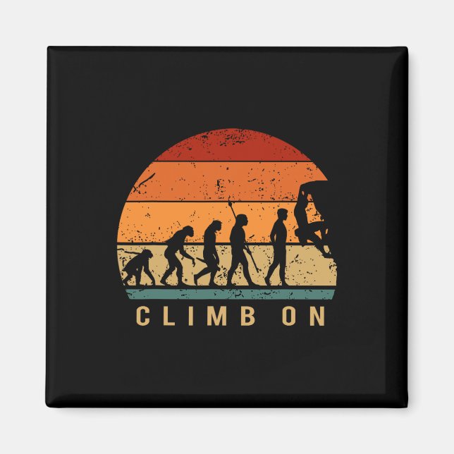 Climbing Evolution - Bouldering Climbing Mountaine Magnet (Front)