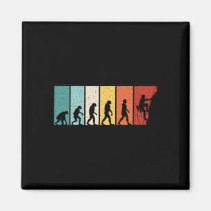 Climbing Evolution Retro Climb Funny Rock Climber Magnet