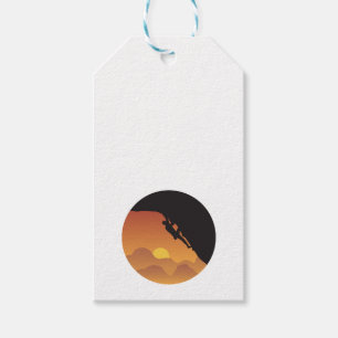 Climbing Flat Design Vector Silhouette Gift Tags