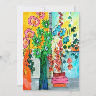 Climbing Flowers Watercolor Card