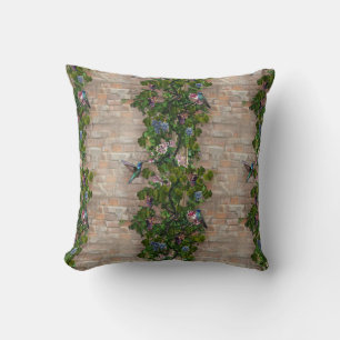 Climbing grapevines & honeysuckles flowers cushion