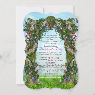 Climbing Grapevines & Honeysuckles Flowers Invitation
