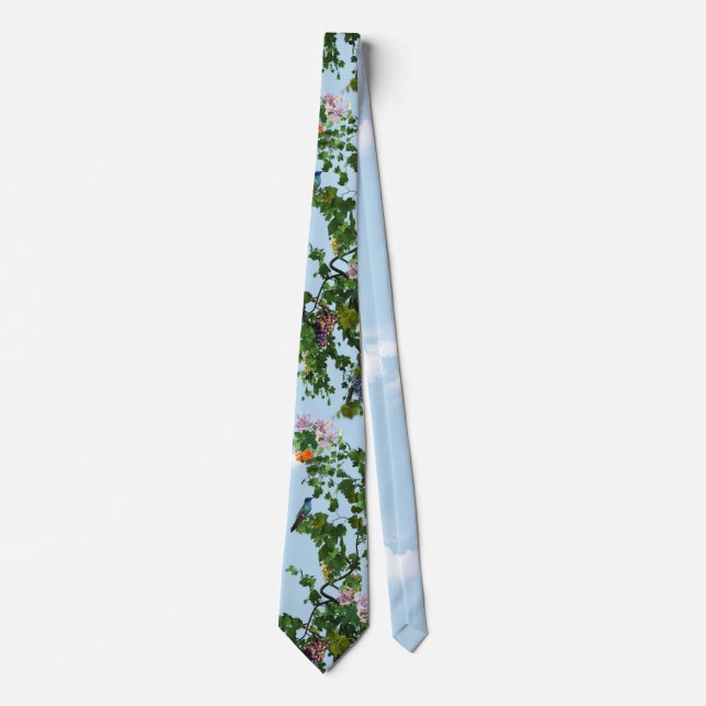 Climbing grapevines & honeysuckles flowers tie (Front)