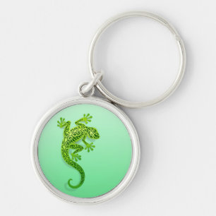 Climbing Green Gecko Key Ring