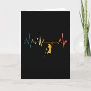 Climbing Heartbeat Retro Climbing Sport Ecg Climbe Card