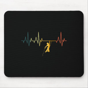 Climbing Heartbeat Retro Climbing Sport Ecg Climbe Mouse Mat