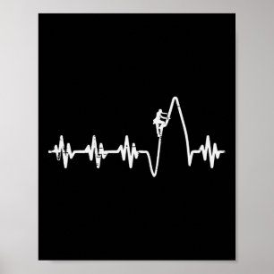 Climbing Heartbeat Rock Climber Mountain Hike Wome Poster