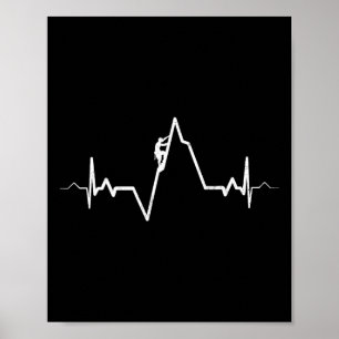 Climbing Heartbeat Rock Mountain Bouldering Gift Poster