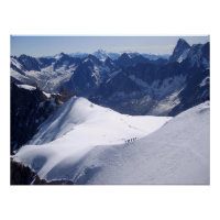 Climbing in massive Mont Blanc, Chamonix, France