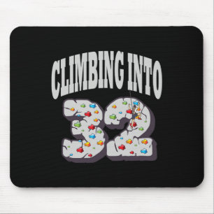 Climbing Into 32 Year Old Rock Climbing Birthday Mouse Mat