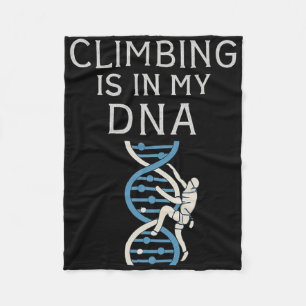 Climbing Is In My Dna Helix Graphic  Fleece Blanket