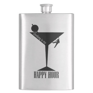 Climbing Is My Happy Hour Hip Flask