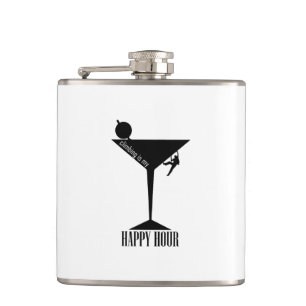 Climbing Is My Happy Hour Hip Flask
