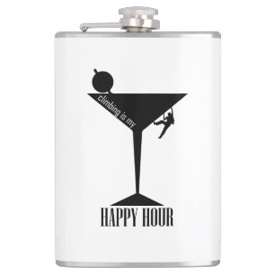 Climbing Is My Happy Hour Hip Flask