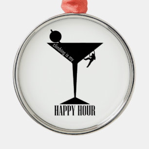 Climbing Is My Happy Hour Metal Tree Decoration