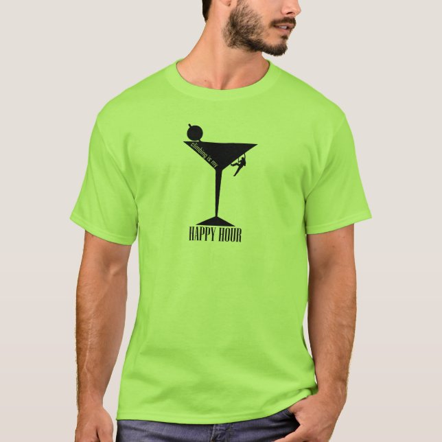 Climbing Is My Happy Hour T-Shirt (Front)