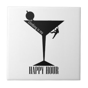 Climbing Is My Happy Hour Tile