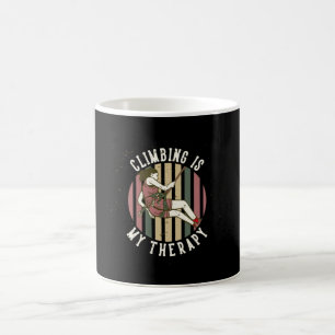 climbing is my therapy coffee mug