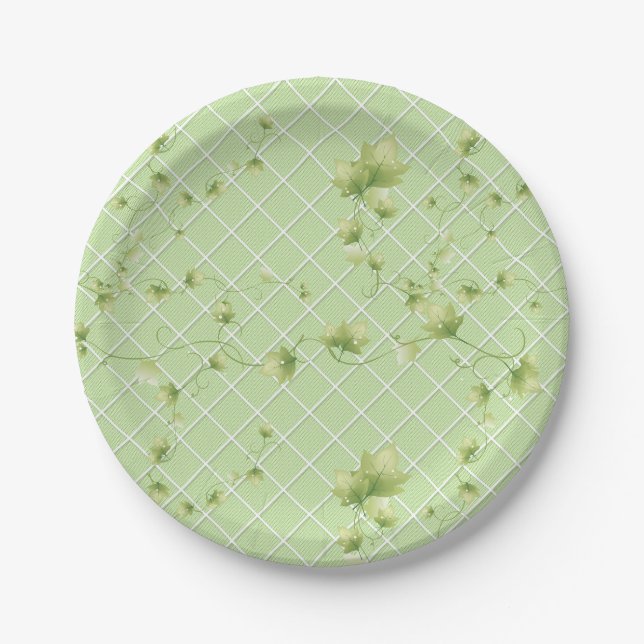 Climbing Ivy Garden Party Paper Plate (Front)