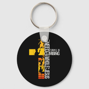Climbing Jesus Is My Rock Christian Rock Climber B Key Ring