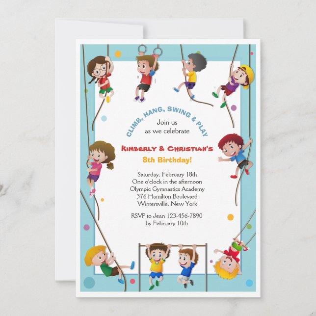 Climbing Kids Invitation (Front)
