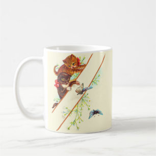 climbing kittens and butterflies coffee mug