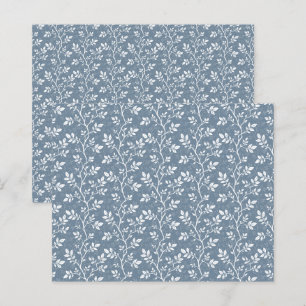 Climbing Leaf Branches Dusty Blue Scrapbook Paper