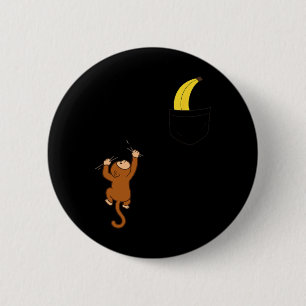 Climbing Monkey Banana Pocket Graphic Kids Funny D 6 Cm Round Badge