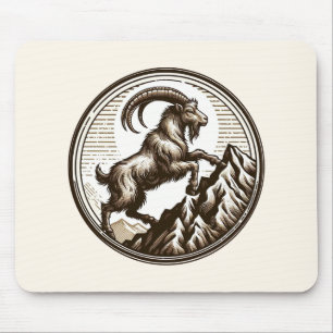 Climbing Mountain Goat Capricorn Birthday Zodiac Mouse Mat