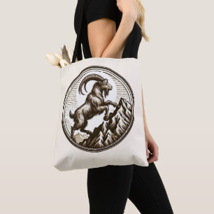 Climbing Mountain Goat Capricorn Birthday Zodiac Tote Bag