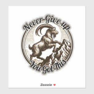 Climbing Mountain Goat Capricorn Never Give Up