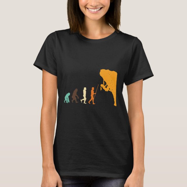 Climbing Mountaineering Evolution Climbers Gift Cl T-Shirt (Front)